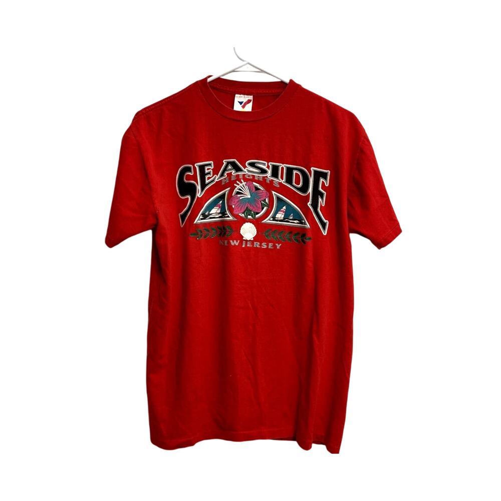 Vintage Single Stitch Red Seaside Heights New Jersey Tourist Tee Shirt Size L